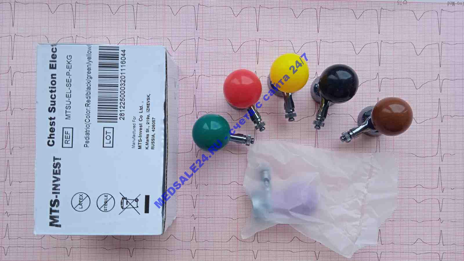 MTSU-EL-SE-A-EKG Присасывающийся грудной электрод ЭКГ, взрослый 6шт